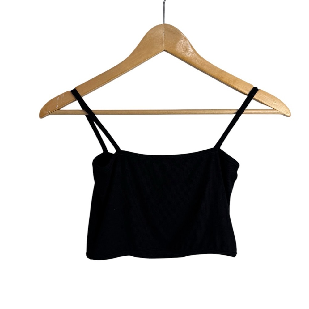Joah Brown Black Square Neck CROPPED CAMI M/ L - Picture 4 of 6